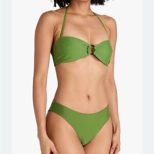 Veronica Beard. Green Halter Bikini Top